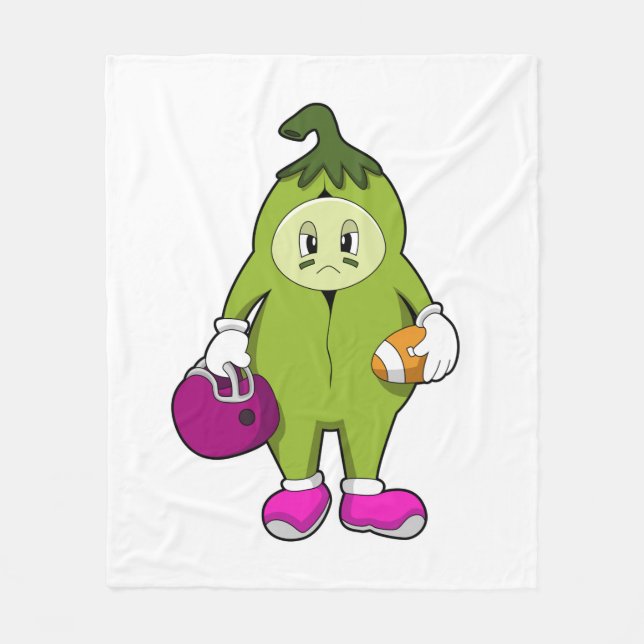 Bean på fotbollsportarna fleecefilt (Framsidan)