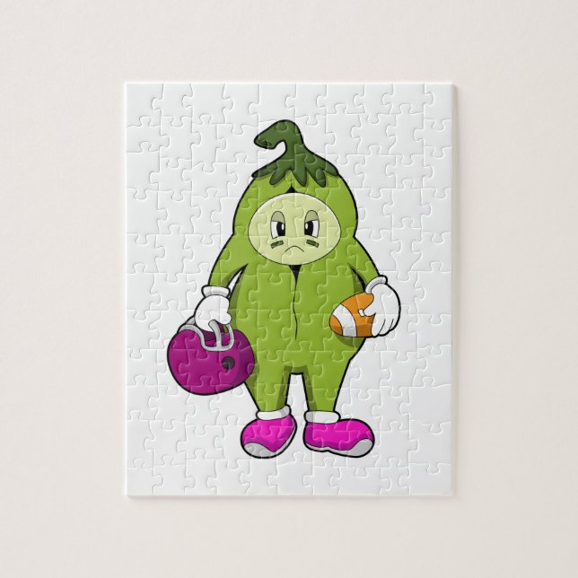 Bean på fotbollsportarna pussel (Vertikal)