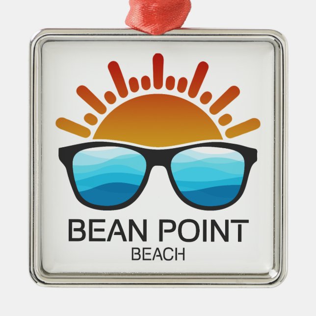 Bean Point Beach Florida Sunglasses Julgransprydnad Metall (Framsidan)