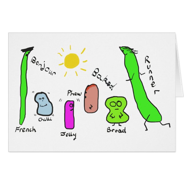 Bean Puns Hälsningskort (Framsidan Horizontal)