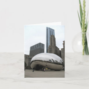 "Bean" Sculpture in Chicago blank note card Kort