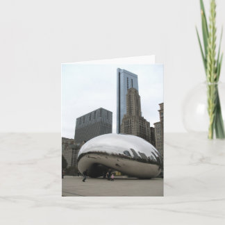 "Bean" Sculpture in Chicago blank note card Kort