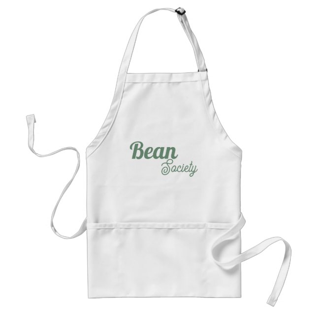 Bean Society Grön Skrift Kaffeschort Förkläde (Framsidan)
