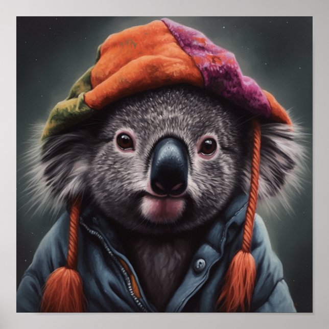 Beanie Bunch Koala Lapptäcke Hatt Konst Affisch (Framsidan)
