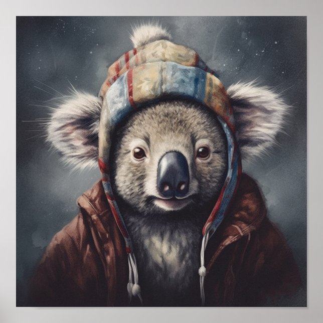 Beanie Bunch Koala Vintermössa Affisch (Framsidan)