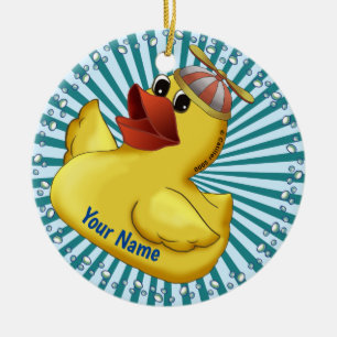 Beanie Hat Rubber Anka Julgransprydnad Keramik