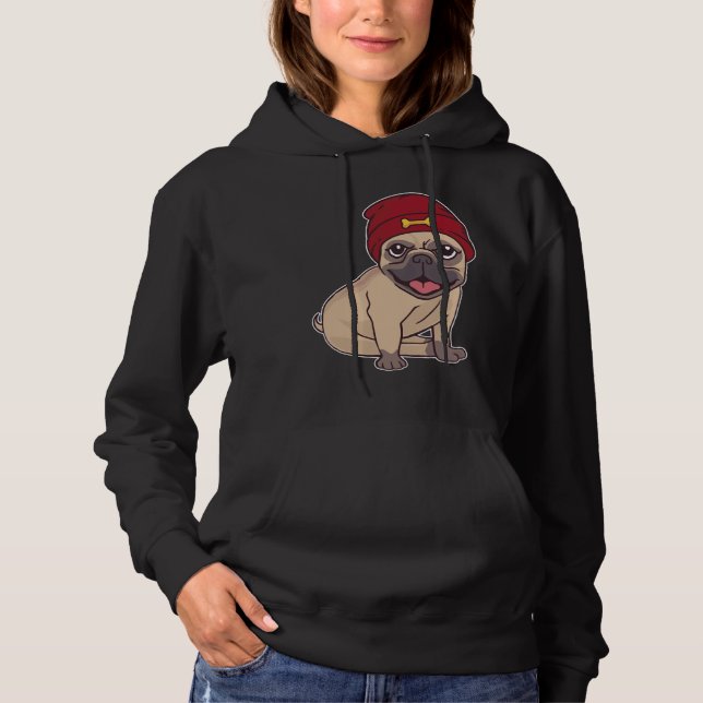 Beanie Pug Classic T-Shirt 459 (Framsida)