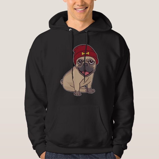 Beanie Pug Classic T-Shirt 459 Hoodie (Framsida)