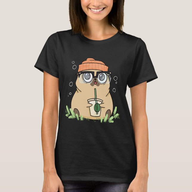 Beanie Pug Classic T-Shirt 476 (Framsida)