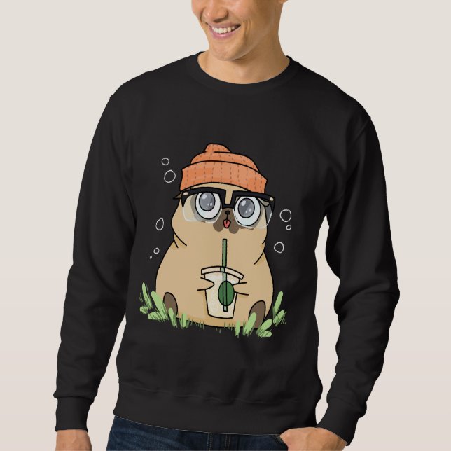 Beanie Pug Classic T-Shirt 476 Lång Ärmad Tröja (Framsida)
