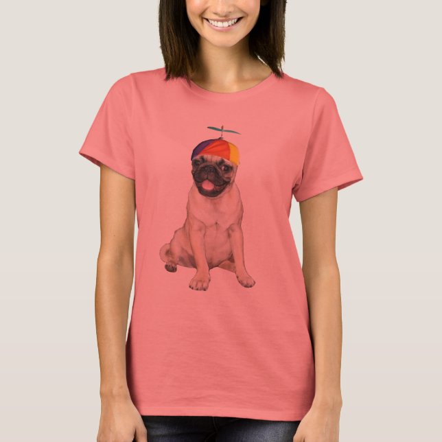 Beanie Pug Tee Shirt (Framsida)