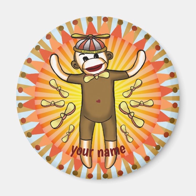 Beanie Sock monkey Magnet (Framsidan)