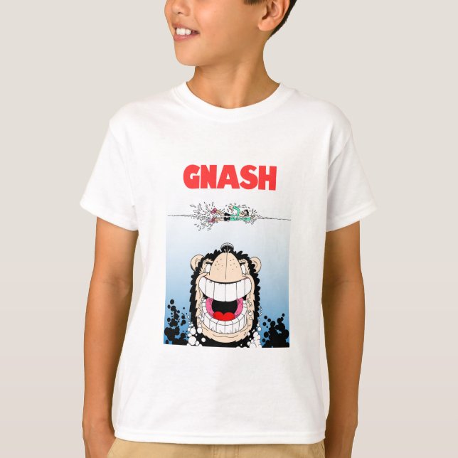 Beano Gnasher ’Jaws’ parody children’ T-shirt (Framsida)