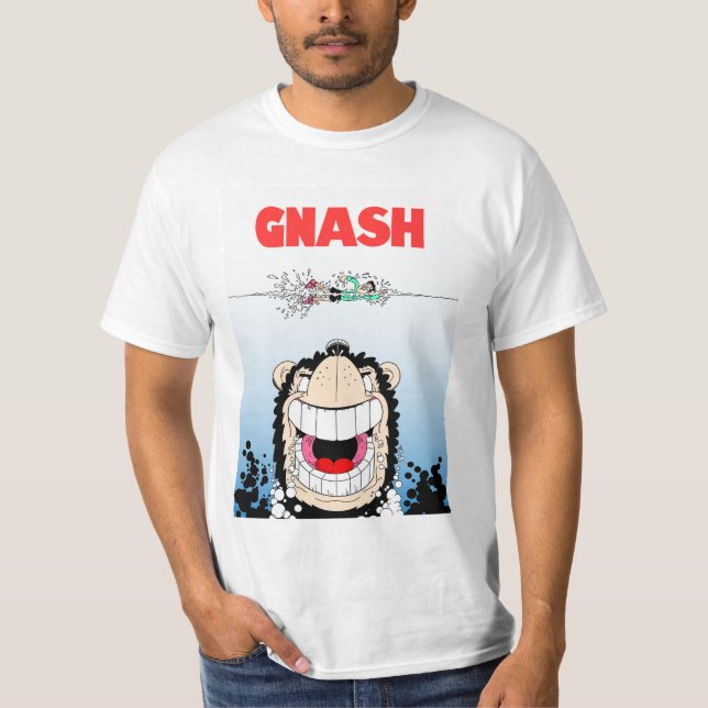 Beano Gnasher Jaws parody manar's T-shirt (Framsida)