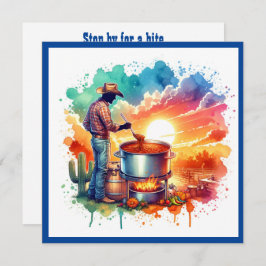 Beans Chili Cooking Cowboy 1 Anpassningsbar Inbjudningar