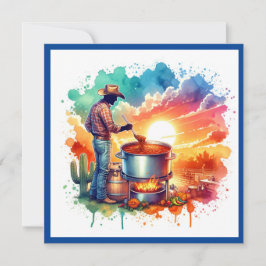 Beans Chili Cooking Cowboy 1 Anpassningsbar Inbjudningar