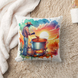 Beans Chili Cooking Cowboy 1 Kudde