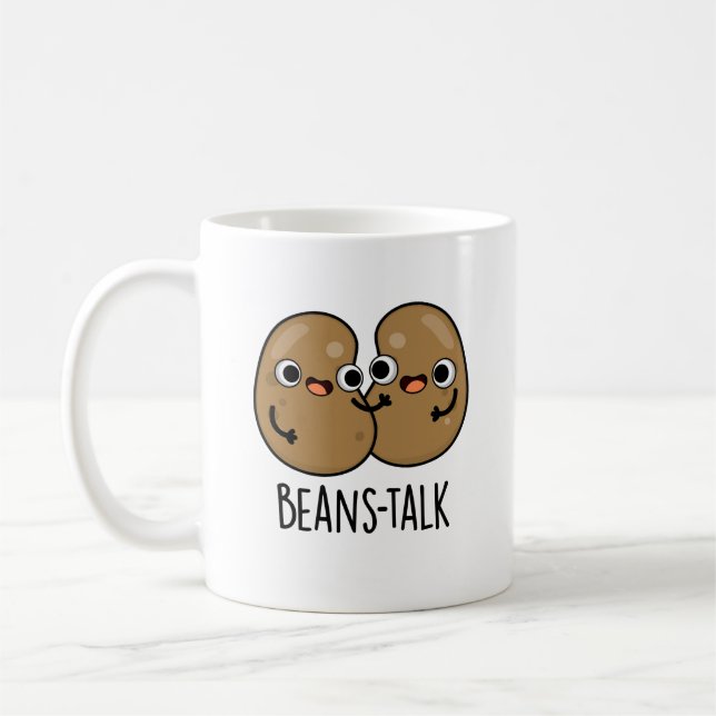 Beans Talk Funny Veggie Bean Pun Kaffemugg (Vänster)