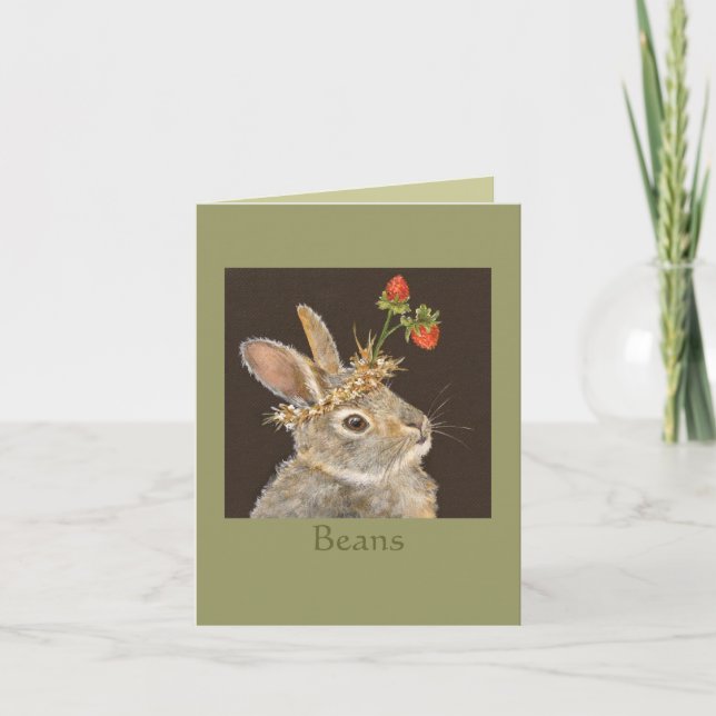 Beans's Bunny notecard Kort (Framsida)