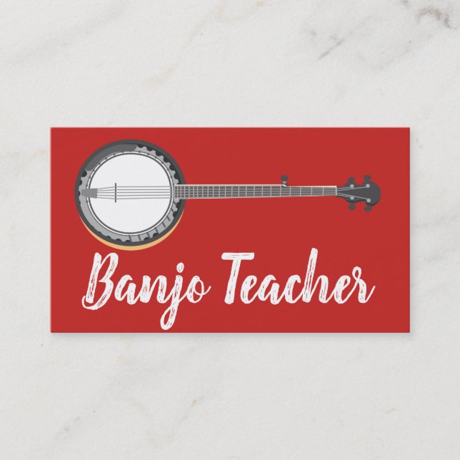 Beantown Banjo Teacher Personalize Visitkort (Framsida)