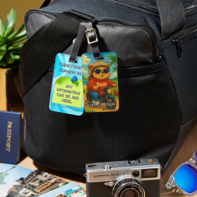 Bear 05 Kids  Bagagebricka (Fram & Baksida)