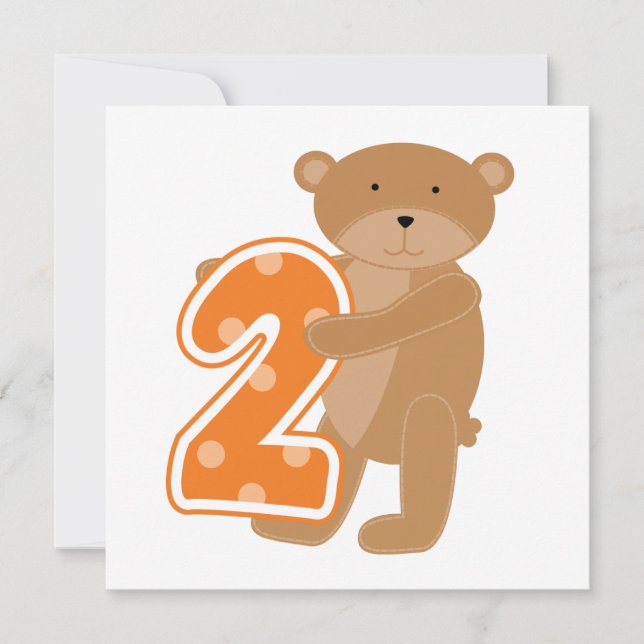 Bear 2 nd Birthday T shirts och Gifts Kort (Framsida)