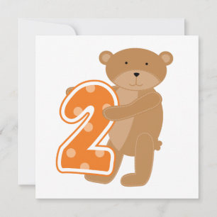 Bear 2 nd Birthday T shirts och Gifts Kort