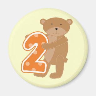 Bear 2 nd Birthday T shirts och Gifts Magnet
