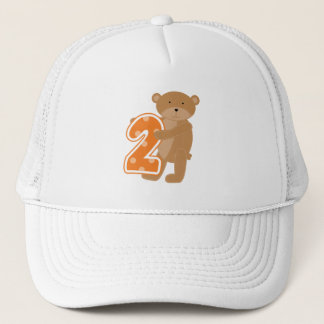 Bear 2 nd Birthday T shirts och Gifts Truckerkeps