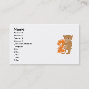 Bear 2 nd Birthday T shirts och Gifts Visitkort