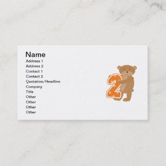 Bear 2 nd Birthday T shirts och Gifts Visitkort