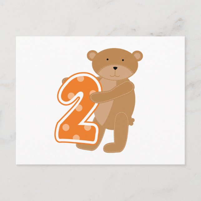 Bear 2 nd Birthday T shirts och Gifts Vykort (Framsida)