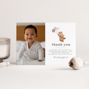 Bear 3 Brown Balloths Photo Tack Inbjudningar