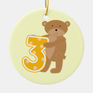 Bear 3rd Birthday T-shirts and Gifts Julgransprydnad Keramik