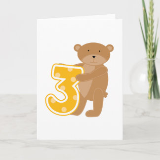 Bear 3rd Birthday T-shirts and Gifts Kort