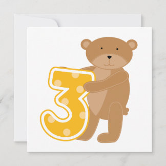 Bear 3rd Birthday T-shirts and Gifts Kort