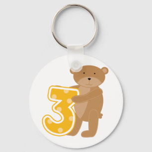 Bear 3rd Birthday T-shirts and Gifts Nyckelring