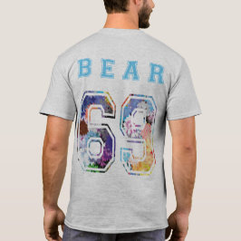 bear 6 9 flores azul espalda t-shirt