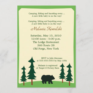 Bear Adirondack Lodge 5x7 Baby Shower-inbjudan Inbjudningar