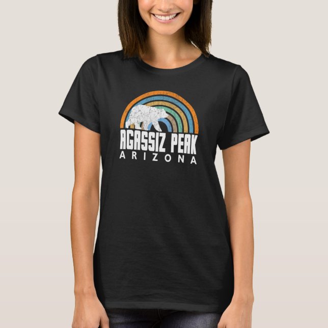 Bear Agassiz-toppen Arizona Retro Rainbow Bear Aga T Shirt (Framsida)