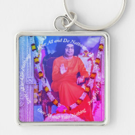 Bear all Porte-Clés Carré premium Grand - Fyrkantig Silverfärgad Nyckelring