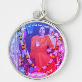 Bear all Porte-clés rond premium - Grand Rund Silverfärgad Nyckelring