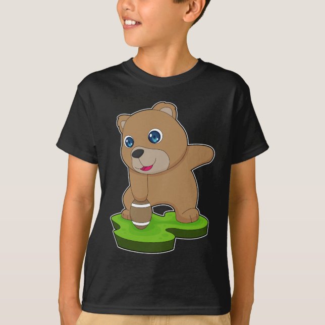 Bear American Football Sports T Shirt (Framsida)