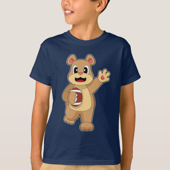 Bear American Football Sports T Shirt (Framsida)