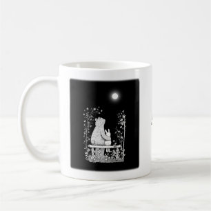 Bear and Bunny i Moonlight Romantic Custom Name Kaffemugg