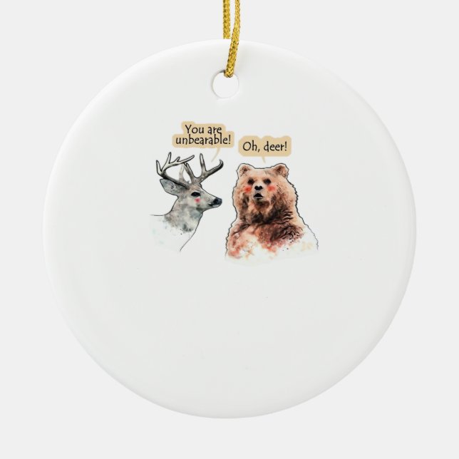 Bear And Deer Conversation Funny Wildlife Ornament (Framsidan)