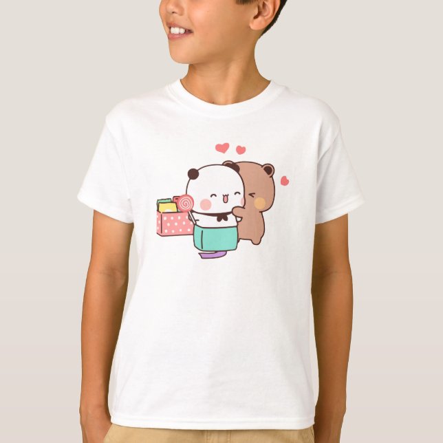 Bear and Panda Bubu Dudu Balloon T Shirt (Framsida)