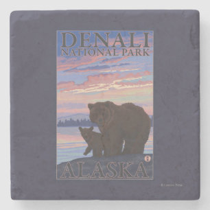 Bear and Unge - Denali National Park, Alaska Stenunderlägg