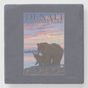 Bear and Unge - Denali National Park, Alaska Stenunderlägg