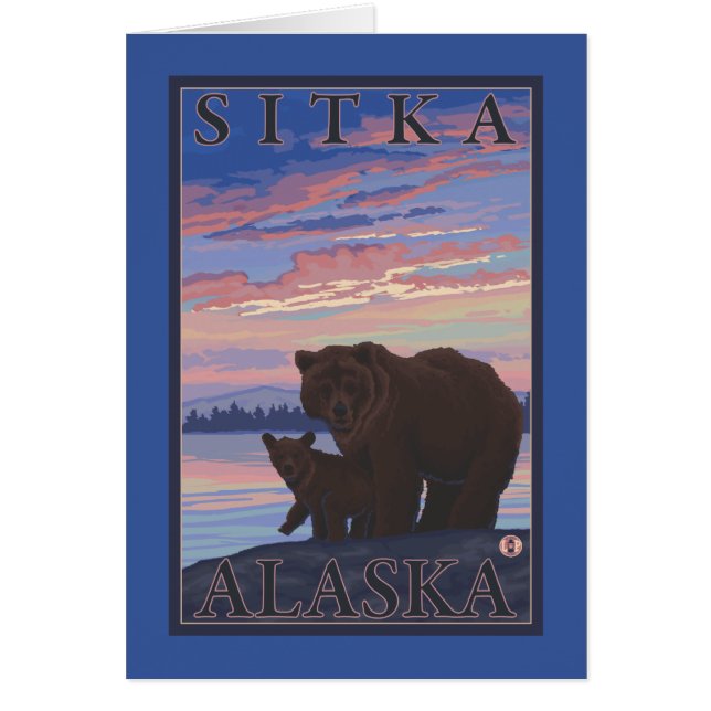 Bear and Unge - Sitka, Alaska Hälsningskort (Framsidan)